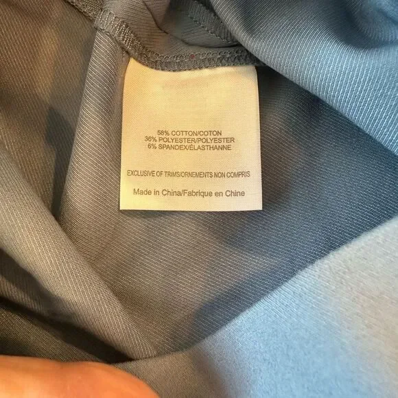 Tory Burch Women's Blue Slit Hem Cotton Blend Pants size 4 - Picture 12 of 15